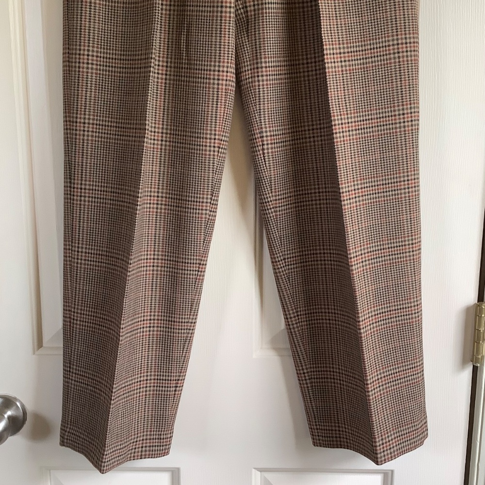 ZARA Women Collection Check Darted Trousers Light Brown SZ XS - Picture 6 of 16